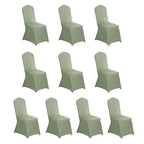 10 Pack Spandex Chair Covers for Banquet Chairs Dusty Sage Green - Durable Reusable Stretch Slip - On Covers - Bell Racket Store