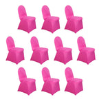 10 Pack Spandex Chair Covers for Banquet Chairs Fuchsia - Durable Reusable Stretch Slip - On Covers - Bell Racket Store