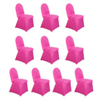 10 Pack Spandex Chair Covers for Banquet Chairs Fuchsia - Durable Reusable Stretch Slip - On Covers - Bell Racket Store
