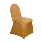 10 Pack Spandex Chair Covers for Banquet Chairs Gold - Durable Reusable Stretch Slip - On Covers for Gatherings - Bell Racket Store