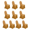 10 Pack Spandex Chair Covers for Banquet Chairs Gold - Durable Reusable Stretch Slip - On Covers for Gatherings - Bell Racket Store