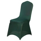 10 Pack Spandex Chair Covers for Banquet Chairs Hunter Emerald Green - Durable Reusable Stretch Slip - On Covers - Bell Racket Store