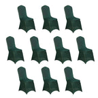 10 Pack Spandex Chair Covers for Banquet Chairs Hunter Emerald Green - Durable Reusable Stretch Slip - On Covers - Bell Racket Store