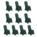 10 Pack Spandex Chair Covers for Banquet Chairs Hunter Emerald Green - Durable Reusable Stretch Slip - On Covers - Bell Racket Store