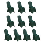 10 Pack Spandex Chair Covers for Banquet Chairs Hunter Emerald Green - Durable Reusable Stretch Slip - On Covers - Bell Racket Store