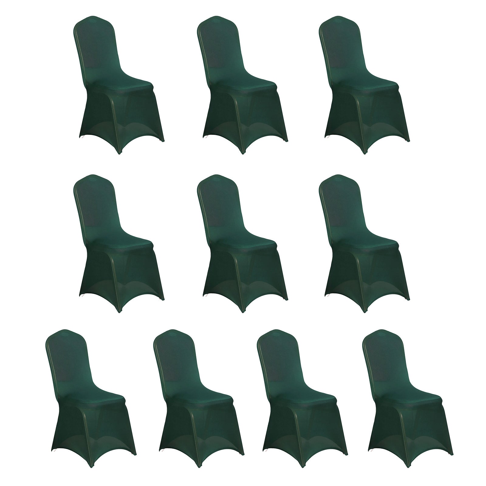10 Pack Spandex Chair Covers for Banquet Chairs Hunter Emerald Green - Durable Reusable Stretch Slip - On Covers - Bell Racket Store