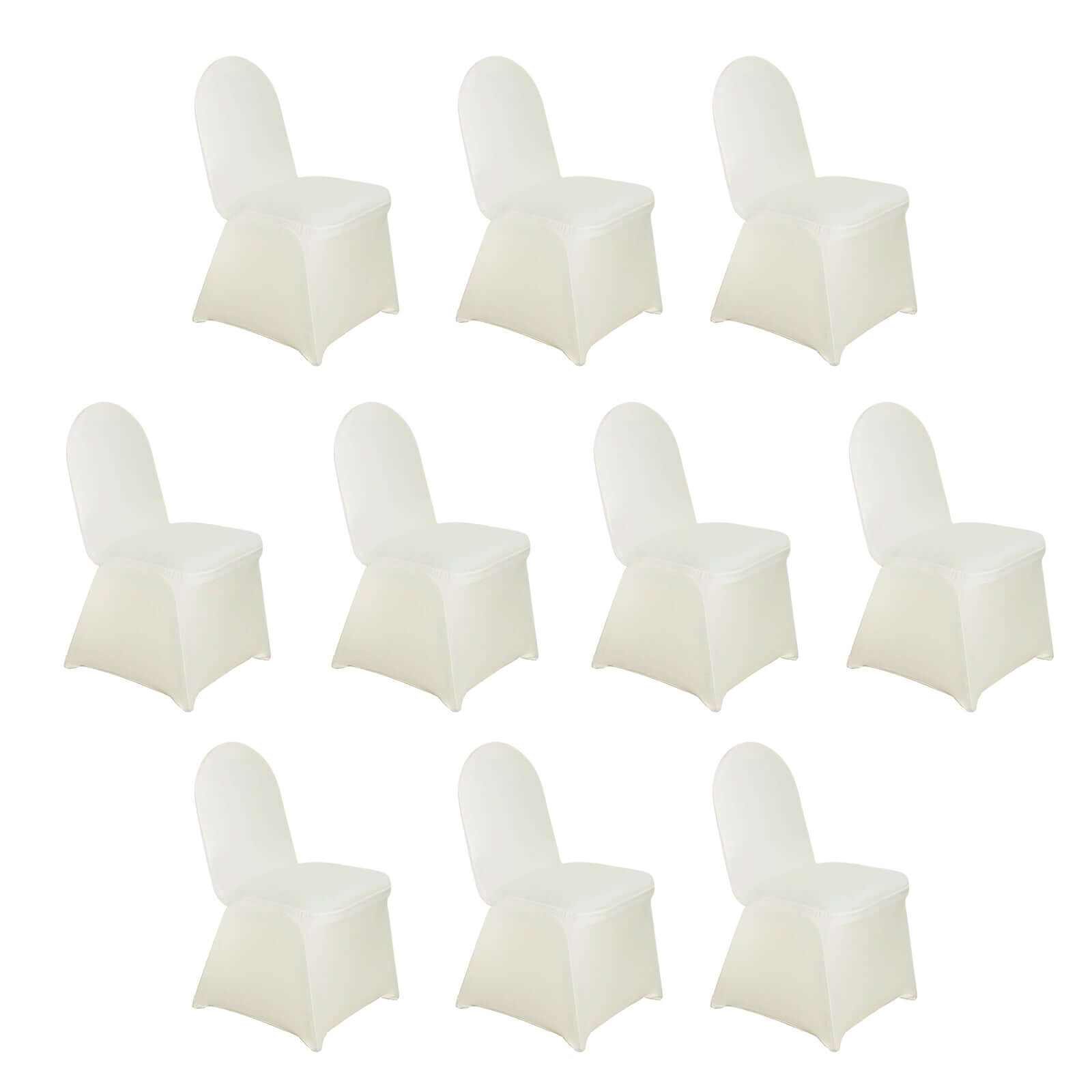 10 Pack Spandex Chair Covers for Banquet Chairs Ivory - Durable Reusable Stretch Slip - On Covers - Bell Racket Store