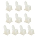 10 Pack Spandex Chair Covers for Banquet Chairs Ivory - Durable Reusable Stretch Slip - On Covers - Bell Racket Store