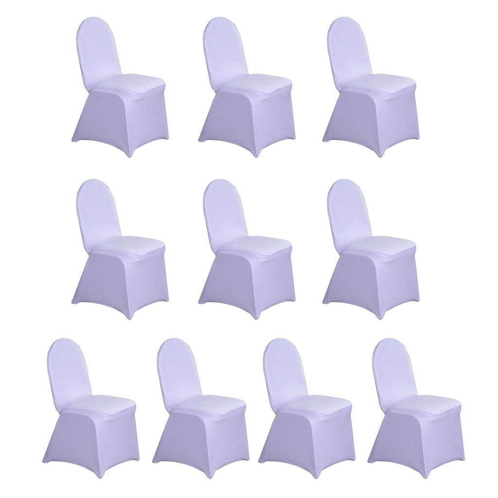 10 Pack Spandex Chair Covers for Banquet Chairs Lavender Lilac - Durable Reusable Stretch Slip - On Covers - Bell Racket Store