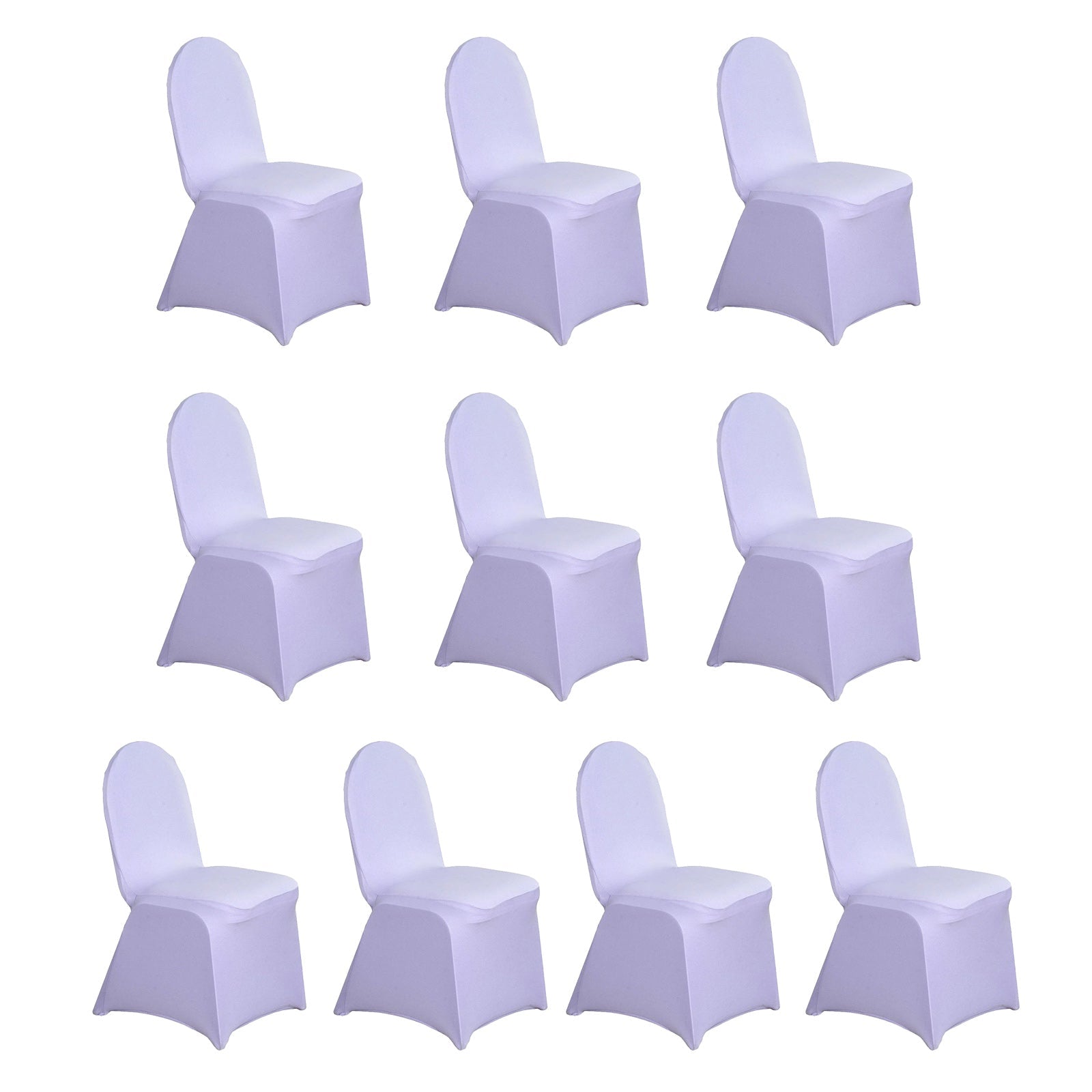 10 Pack Spandex Chair Covers for Banquet Chairs Lavender Lilac - Durable Reusable Stretch Slip - On Covers - Bell Racket Store