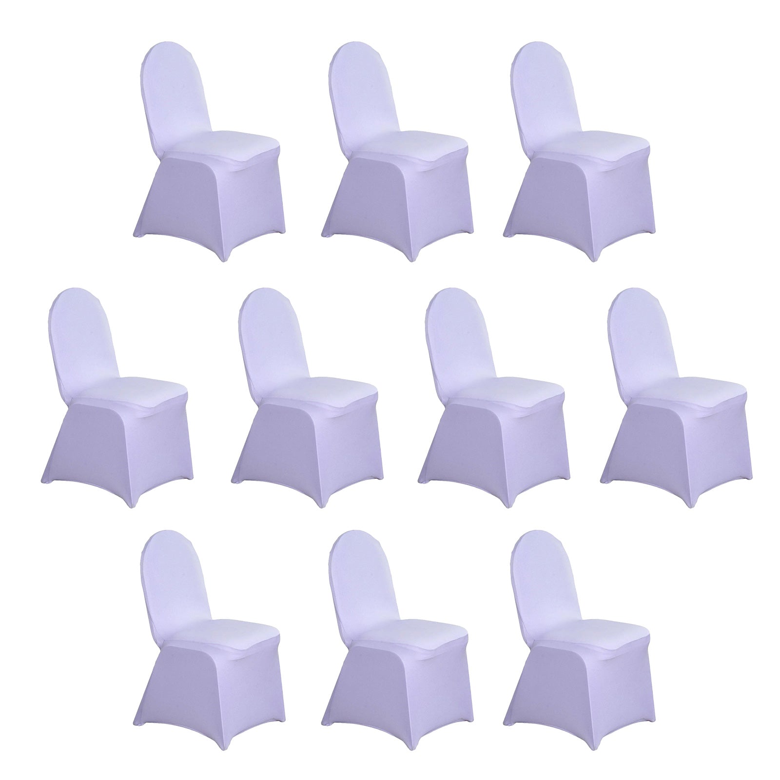 10 Pack Spandex Chair Covers for Banquet Chairs Lavender Lilac - Durable Reusable Stretch Slip - On Covers - Bell Racket Store