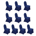 10 Pack Spandex Chair Covers for Banquet Chairs Navy Blue - Durable Reusable Stretch Slip - On Covers - Bell Racket Store