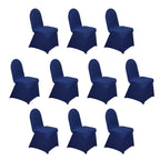 10 Pack Spandex Chair Covers for Banquet Chairs Navy Blue - Durable Reusable Stretch Slip - On Covers - Bell Racket Store