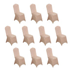 10 Pack Spandex Chair Covers for Banquet Chairs Nude - Durable Reusable Stretch Slip - On Covers - Bell Racket Store
