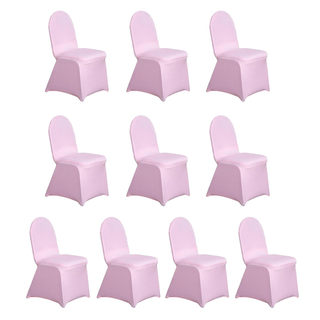 10 Pack Spandex Chair Covers for Banquet Chairs Pink - Durable Reusable Stretch Slip - On Covers - Bell Racket Store