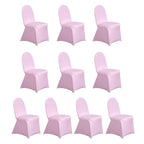 10 Pack Spandex Chair Covers for Banquet Chairs Pink - Durable Reusable Stretch Slip - On Covers - Bell Racket Store