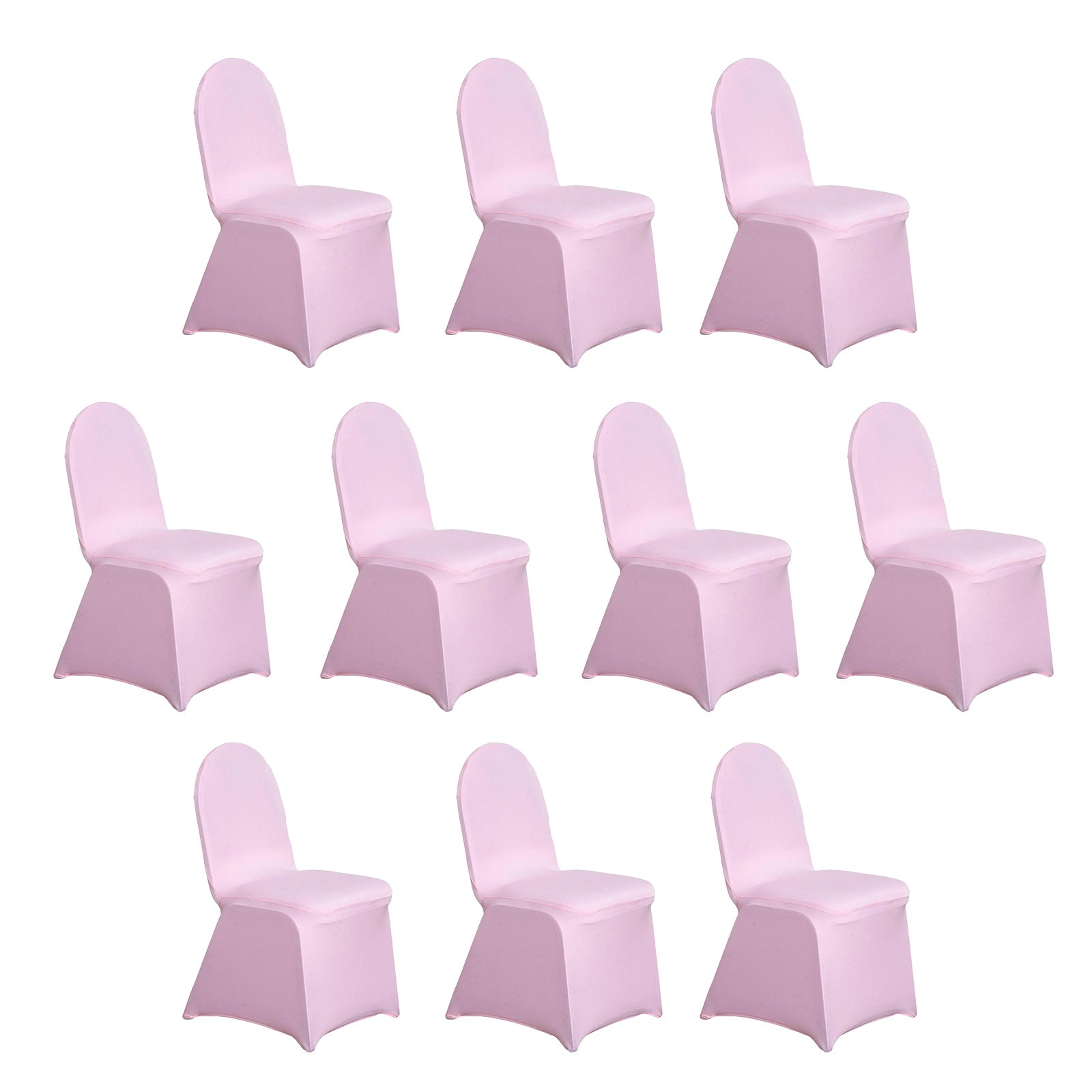 10 Pack Spandex Chair Covers for Banquet Chairs Pink - Durable Reusable Stretch Slip - On Covers - Bell Racket Store