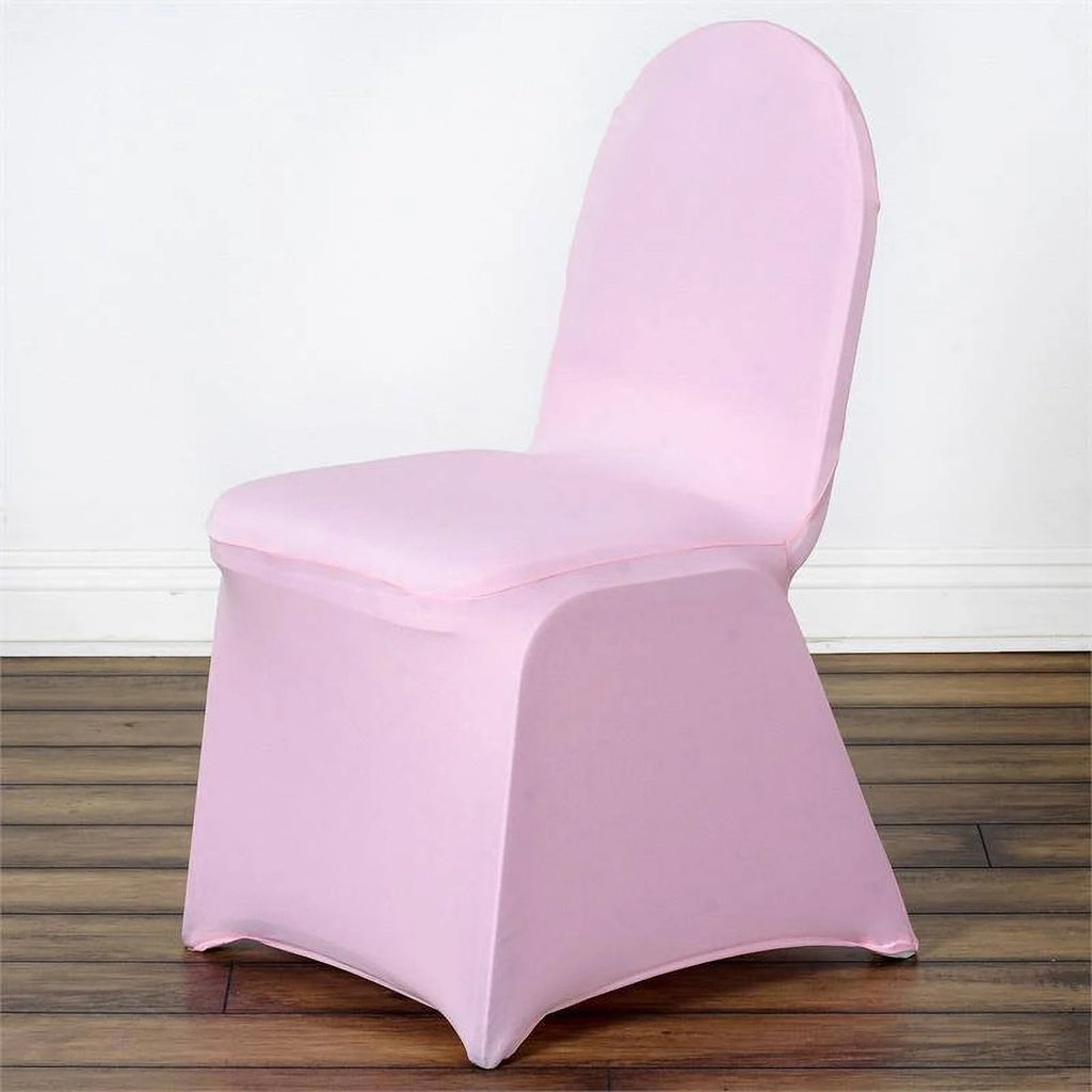 10 Pack Spandex Chair Covers for Banquet Chairs Pink - Durable Reusable Stretch Slip - On Covers - Bell Racket Store