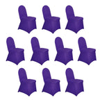 10 Pack Spandex Chair Covers for Banquet Chairs Purple - Durable Reusable Stretch Slip - On Covers - Bell Racket Store