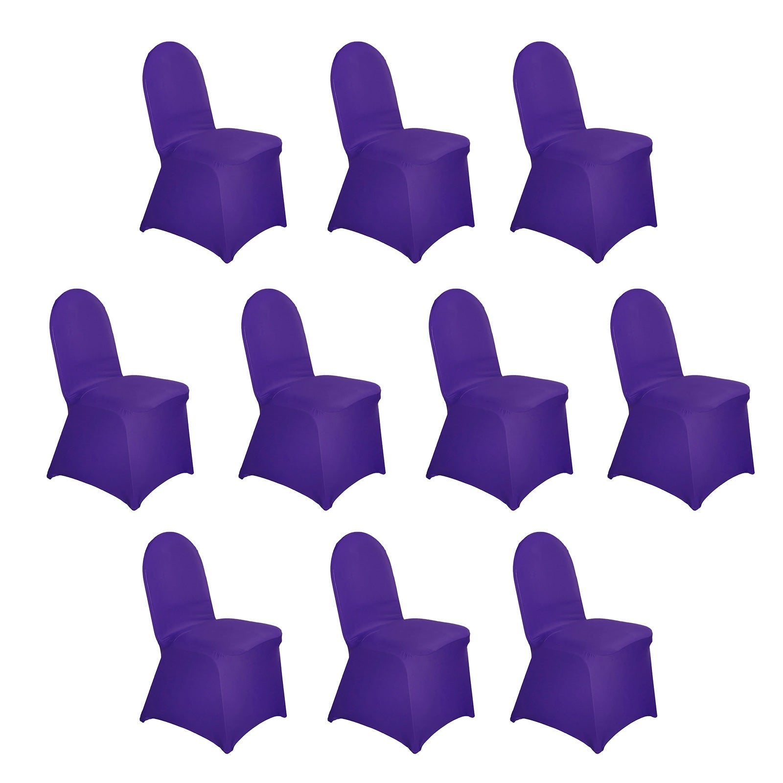 10 Pack Spandex Chair Covers for Banquet Chairs Purple - Durable Reusable Stretch Slip - On Covers - Bell Racket Store
