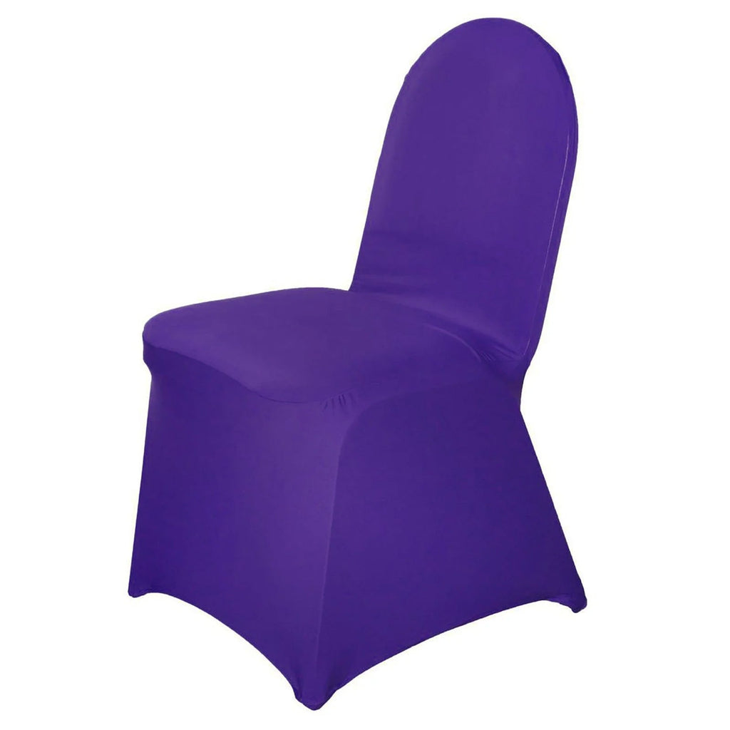 10 Pack Spandex Chair Covers for Banquet Chairs Purple - Durable Reusable Stretch Slip - On Covers - Bell Racket Store
