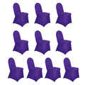 10 Pack Spandex Chair Covers for Banquet Chairs Purple - Durable Reusable Stretch Slip - On Covers - Bell Racket Store