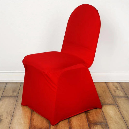 10 Pack Spandex Chair Covers for Banquet Chairs Red - Durable Reusable Stretch Slip - On Covers - Bell Racket Store