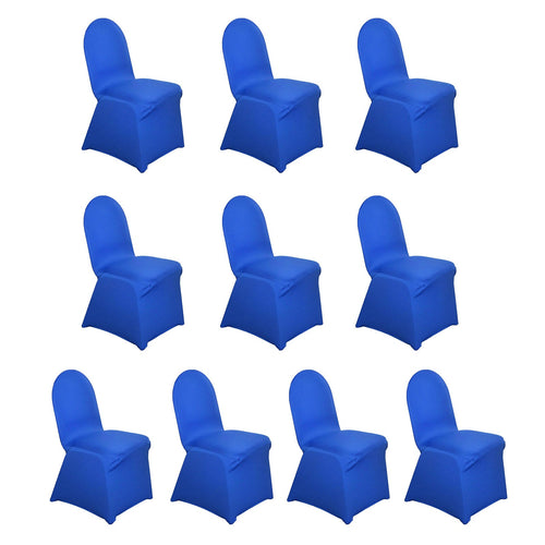 10 Pack Spandex Chair Covers for Banquet Chairs Royal Blue - Durable Reusable Stretch Slip - On Covers - Bell Racket Store