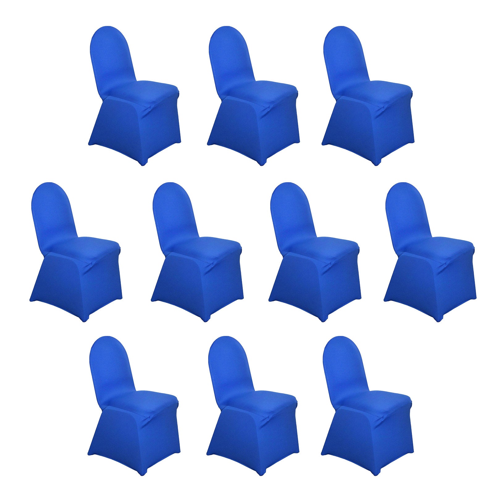 10 Pack Spandex Chair Covers for Banquet Chairs Royal Blue - Durable Reusable Stretch Slip - On Covers - Bell Racket Store