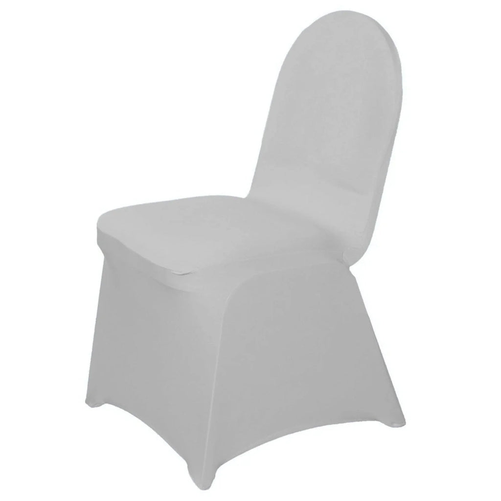 10 Pack Spandex Chair Covers for Banquet Chairs Silver - Durable Reusable Stretch Slip - On Covers - Bell Racket Store