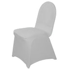 10 Pack Spandex Chair Covers for Banquet Chairs Silver - Durable Reusable Stretch Slip - On Covers - Bell Racket Store
