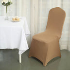 10 Pack Spandex Chair Covers for Banquet Chairs Taupe - Durable Reusable Stretch Slip - On Covers - Bell Racket Store