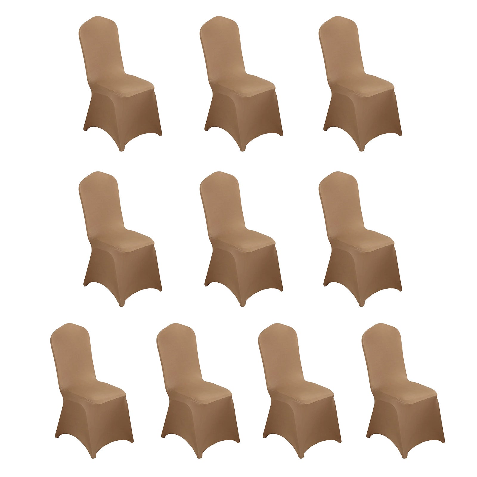 10 Pack Spandex Chair Covers for Banquet Chairs Taupe - Durable Reusable Stretch Slip - On Covers - Bell Racket Store