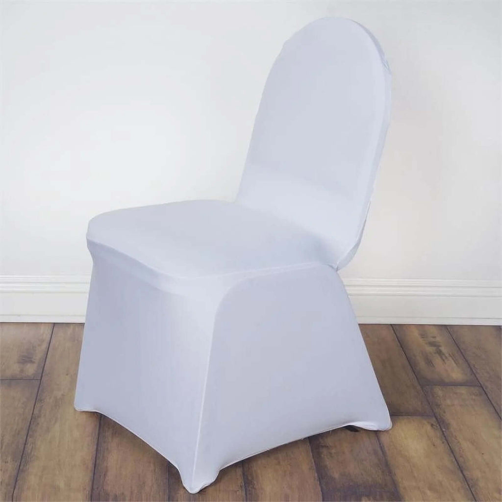 10 Pack Spandex Chair Covers for Banquet Chairs White - Durable Reusable Stretch Slip - On Covers for Gatherings - Bell Racket Store