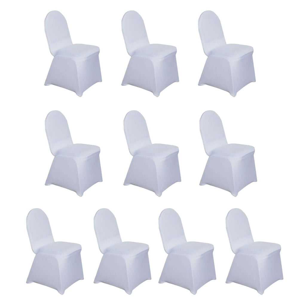10 Pack Spandex Chair Covers for Banquet Chairs White - Durable Reusable Stretch Slip - On Covers for Gatherings - Bell Racket Store