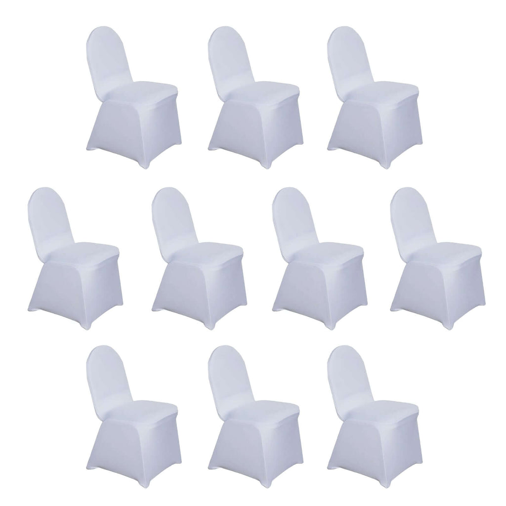 10 Pack Spandex Chair Covers for Banquet Chairs White - Durable Reusable Stretch Slip - On Covers for Gatherings - Bell Racket Store