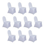 10 Pack Spandex Chair Covers for Banquet Chairs White - Durable Reusable Stretch Slip - On Covers for Gatherings - Bell Racket Store