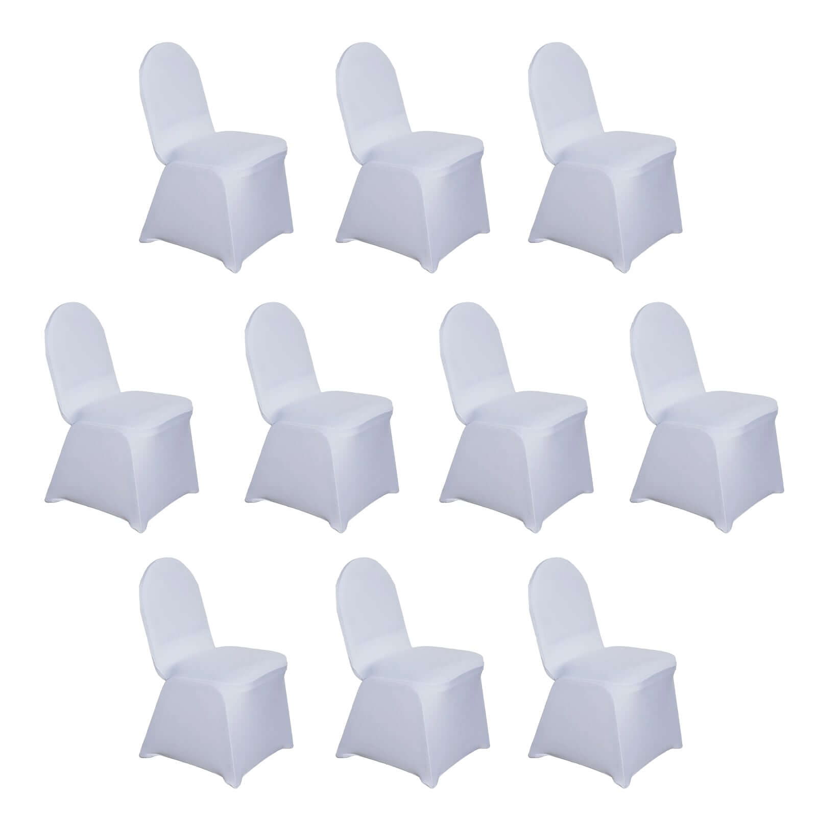 10 Pack Spandex Chair Covers for Banquet Chairs White - Durable Reusable Stretch Slip - On Covers for Gatherings - Bell Racket Store