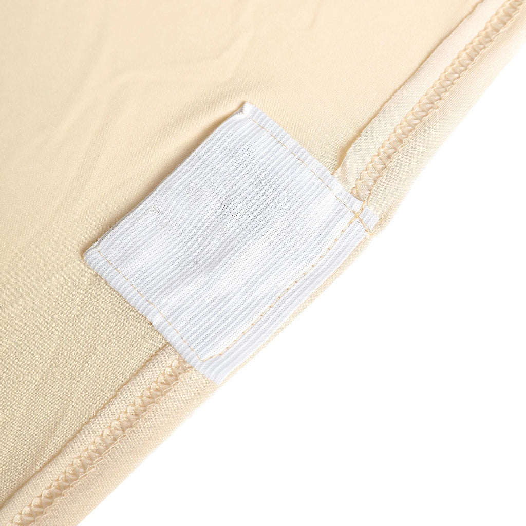 10 Pack Stretch Spandex Chair Covers Beige for Folding Chairs - Durable 160GSM Fitted Slipcovers - Bell Racket Store