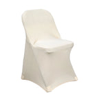 10 Pack Stretch Spandex Chair Covers Beige for Folding Chairs - Durable 160GSM Fitted Slipcovers - Bell Racket Store