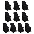 10 Pack Stretch Spandex Chair Covers Black for Folding Chairs - Durable Perfectly 160GSM Fitted Slipcovers for Professional & Casual Events - Bell Racket Store