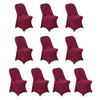 10 Pack Stretch Spandex Chair Covers Burgundy for Folding Chairs - Durable 160GSM Fitted Slipcovers - Bell Racket Store