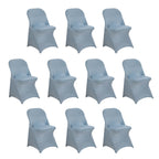 10 Pack Stretch Spandex Chair Covers Dusty Blue for Folding Chairs - Durable 160GSM Fitted Slipcovers - Bell Racket Store
