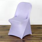 10 Pack Stretch Spandex Chair Covers Lavender Lilac for Folding Chairs - Durable 160GSM Fitted Slipcovers - Bell Racket Store