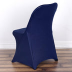 10 Pack Stretch Spandex Chair Covers Navy Blue for Folding Chairs - Durable 160GSM Fitted Slipcovers - Bell Racket Store