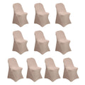 10 Pack Stretch Spandex Chair Covers Nude for Folding Chairs - Durable 160GSM Fitted Slipcovers - Bell Racket Store