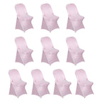 10 Pack Stretch Spandex Chair Covers Pink for Folding Chairs - Durable 160GSM Fitted Slipcovers - Bell Racket Store