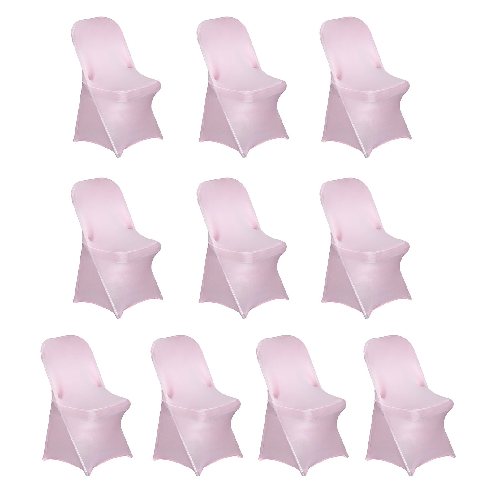 10 Pack Stretch Spandex Chair Covers Pink for Folding Chairs - Durable 160GSM Fitted Slipcovers - Bell Racket Store