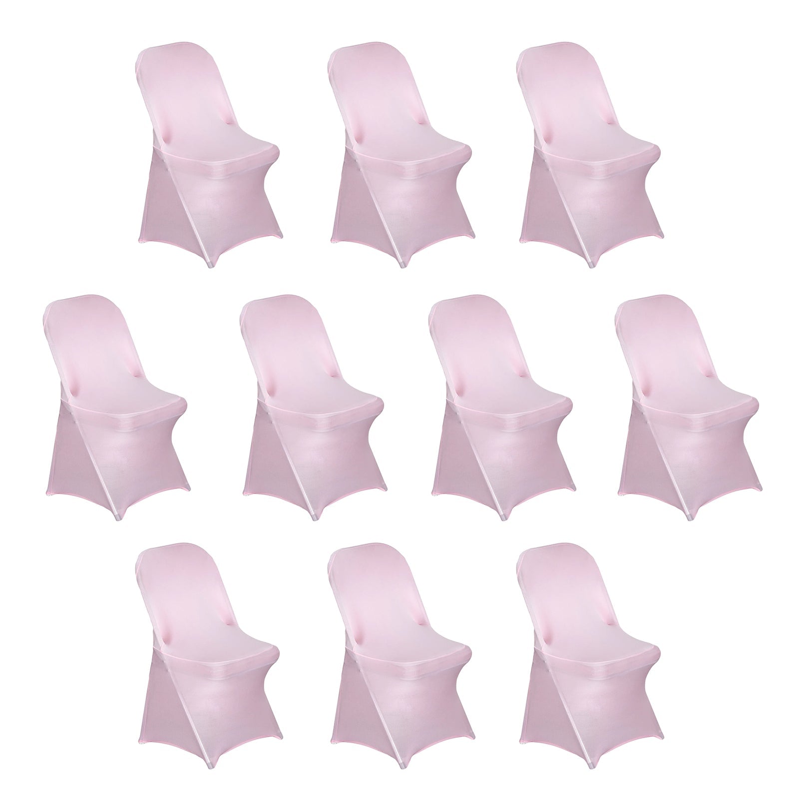 10 Pack Stretch Spandex Chair Covers Pink for Folding Chairs - Durable 160GSM Fitted Slipcovers - Bell Racket Store