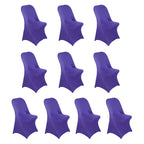 10 Pack Stretch Spandex Chair Covers Purple for Folding Chairs - Durable 160GSM Fitted Slipcovers - Bell Racket Store